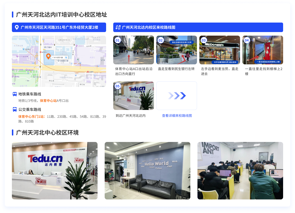 廣州達(dá)內(nèi)教育來校路線圖